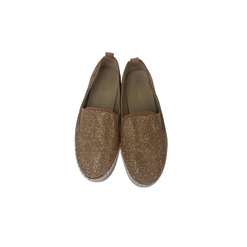 Azalea Wang Rhinestone Slip-On Sneakers – Champagne Sparkle, White Sole